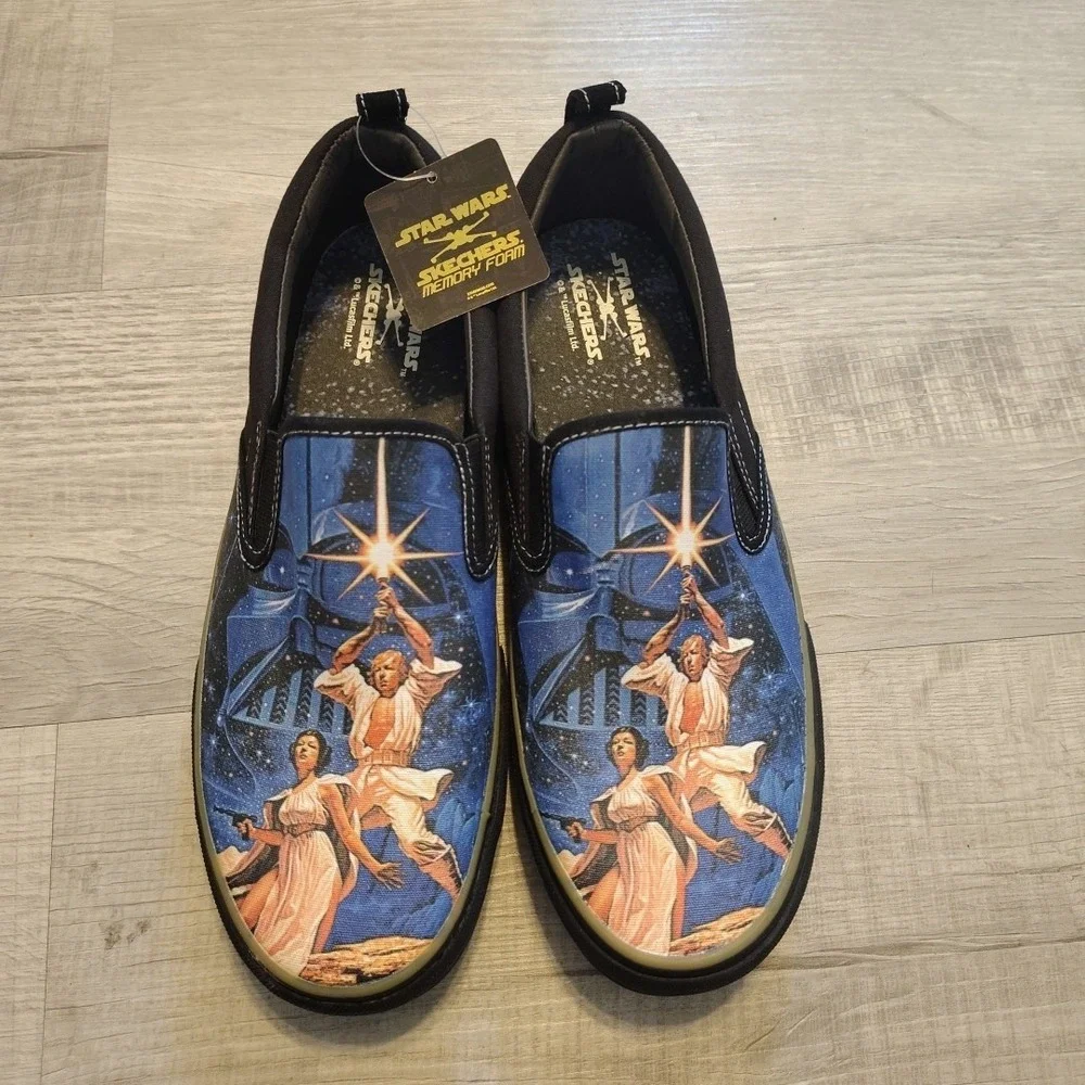 New Skechers 52404 Star Wars New Hope Luke Skywalker Shoes Sneakers 10 Mens